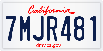 CA license plate 7MJR481