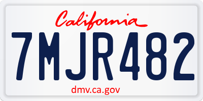 CA license plate 7MJR482