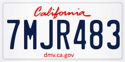 CA license plate 7MJR483