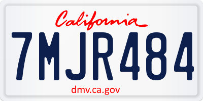 CA license plate 7MJR484