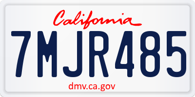 CA license plate 7MJR485