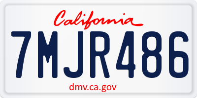 CA license plate 7MJR486
