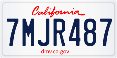 CA license plate 7MJR487
