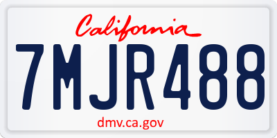 CA license plate 7MJR488