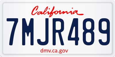 CA license plate 7MJR489