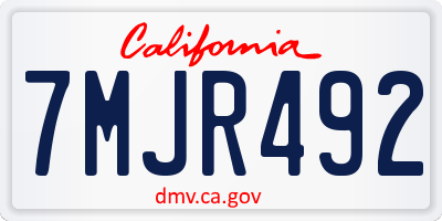 CA license plate 7MJR492