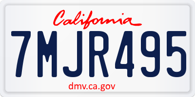 CA license plate 7MJR495