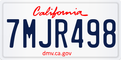 CA license plate 7MJR498