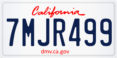 CA license plate 7MJR499