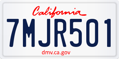 CA license plate 7MJR501
