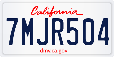 CA license plate 7MJR504