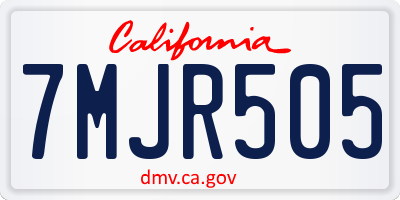 CA license plate 7MJR505