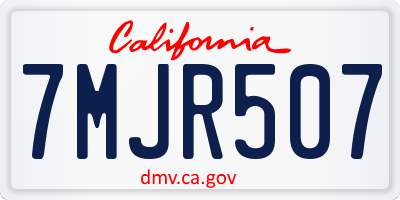 CA license plate 7MJR507