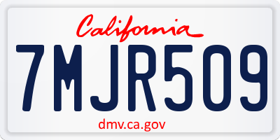 CA license plate 7MJR509