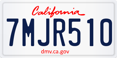 CA license plate 7MJR510