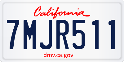 CA license plate 7MJR511