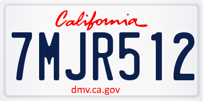 CA license plate 7MJR512