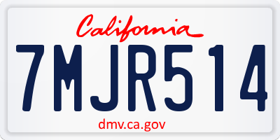CA license plate 7MJR514