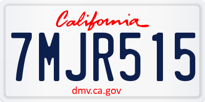CA license plate 7MJR515