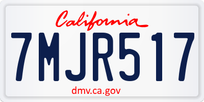 CA license plate 7MJR517