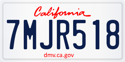 CA license plate 7MJR518