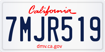 CA license plate 7MJR519