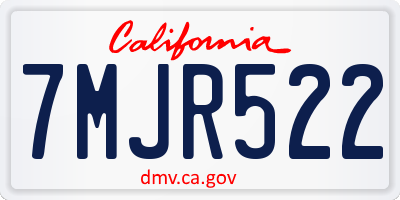 CA license plate 7MJR522