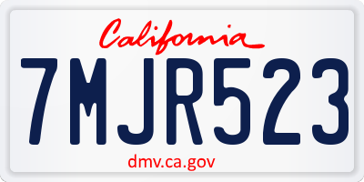 CA license plate 7MJR523