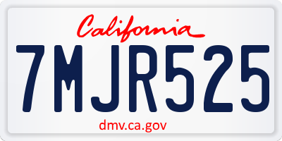 CA license plate 7MJR525