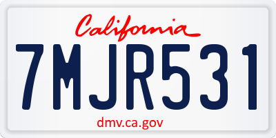 CA license plate 7MJR531