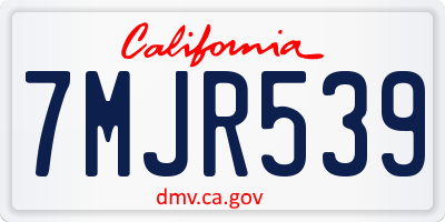 CA license plate 7MJR539