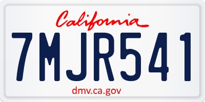 CA license plate 7MJR541