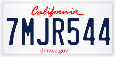 CA license plate 7MJR544