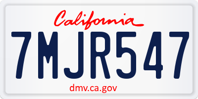 CA license plate 7MJR547