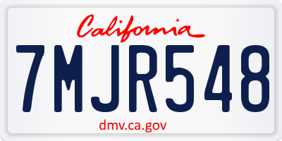 CA license plate 7MJR548