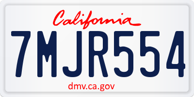 CA license plate 7MJR554