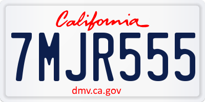 CA license plate 7MJR555