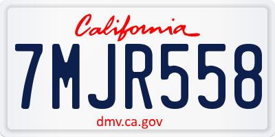 CA license plate 7MJR558