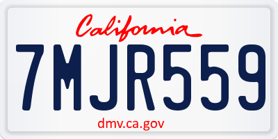 CA license plate 7MJR559