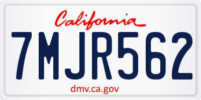 CA license plate 7MJR562