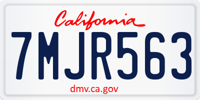 CA license plate 7MJR563