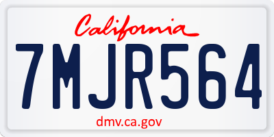 CA license plate 7MJR564