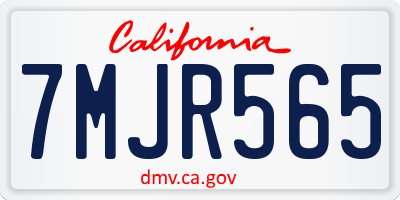 CA license plate 7MJR565