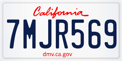 CA license plate 7MJR569
