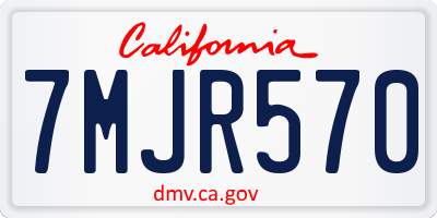 CA license plate 7MJR570