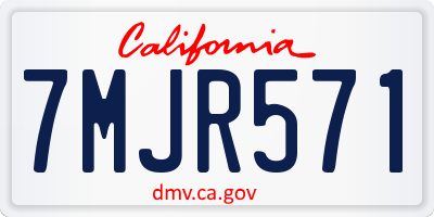 CA license plate 7MJR571