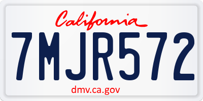 CA license plate 7MJR572