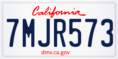 CA license plate 7MJR573