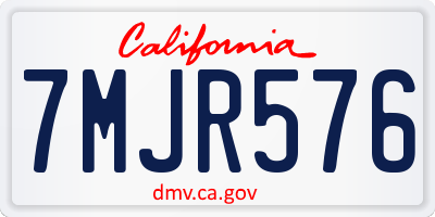 CA license plate 7MJR576