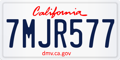 CA license plate 7MJR577